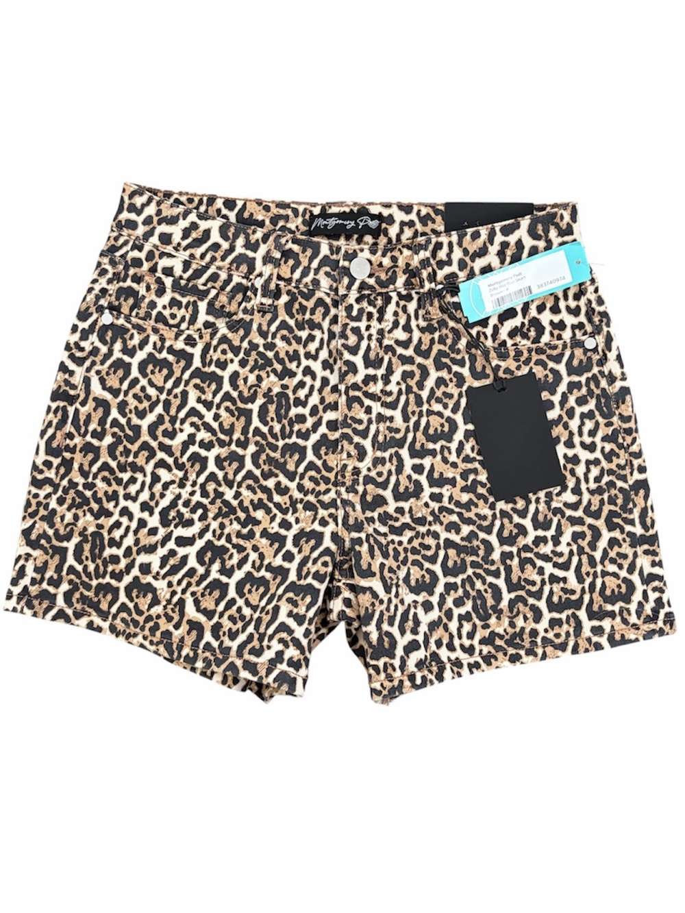 Montgomery Post Women's Leopard Print Zella Mid Rise Shorts Brown Black Size 4